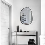 Modern Asymmetrical Wall Mirror – Squiggly MDF Wood Artistic Design