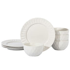Gibson Home Fine Ceramic 8 Piece Dinnerware Set in White
