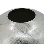 10.5x10.5x13' Aluminum Vase, Silver Streaks