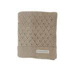 Toffee Pointelle Knit Blanket