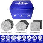 Premium Felt Coasters for Drink Set of 18 Pcs - (square/circle/hexagon)