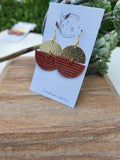 Rowan| Hammered brass and leather earring