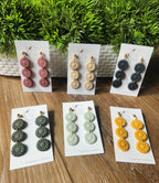 Triple flower clay dangles