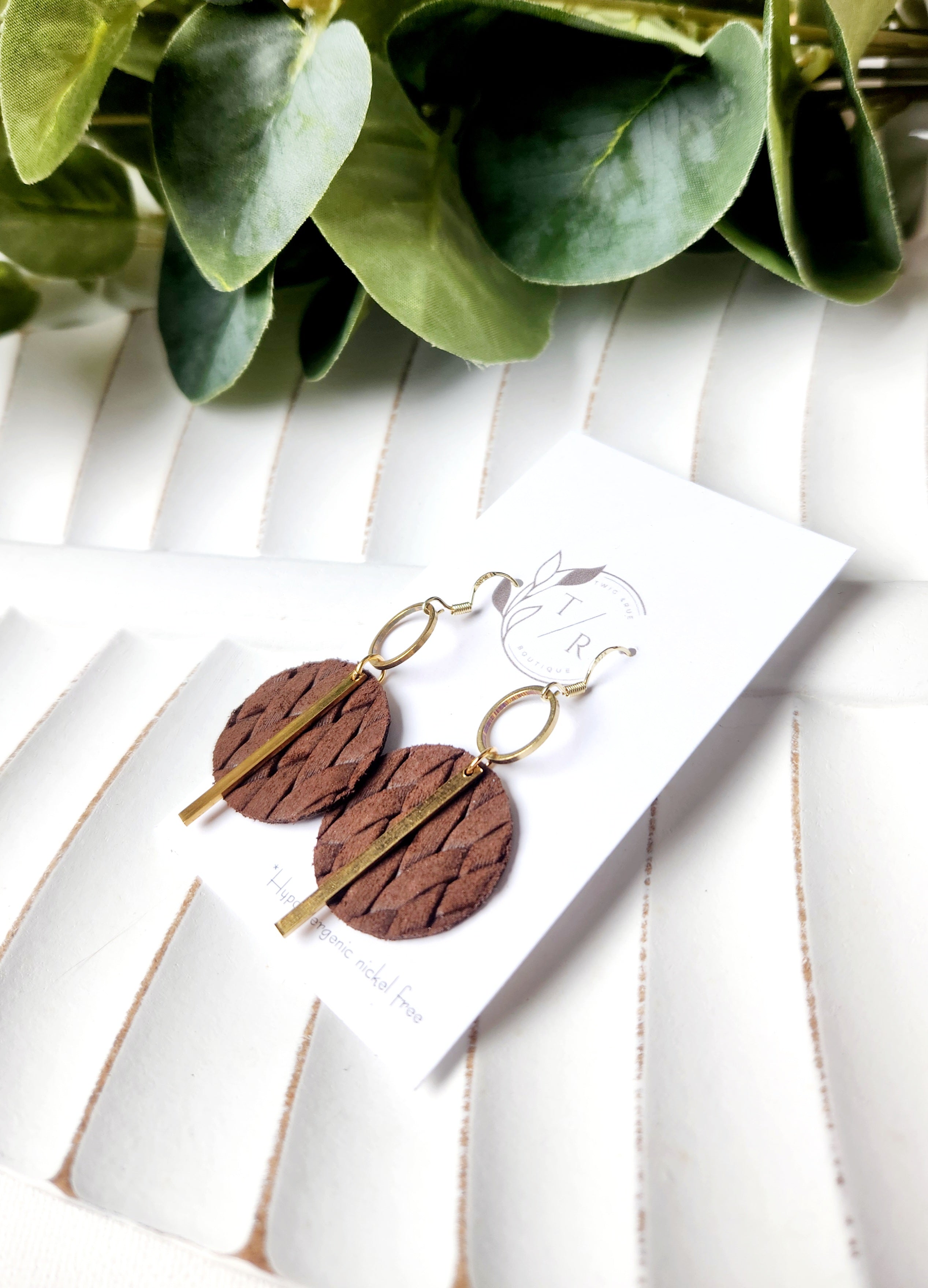 Greta |Braided leather dangles