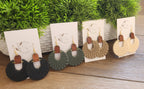 Luna|  Embossed Clay & Wood statement earring