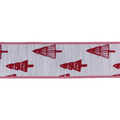 Wired Holiday Ribbon With Tree Design - 4" X 5 Yards