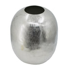 10.5x10.5x13' Aluminum Vase, Silver Streaks