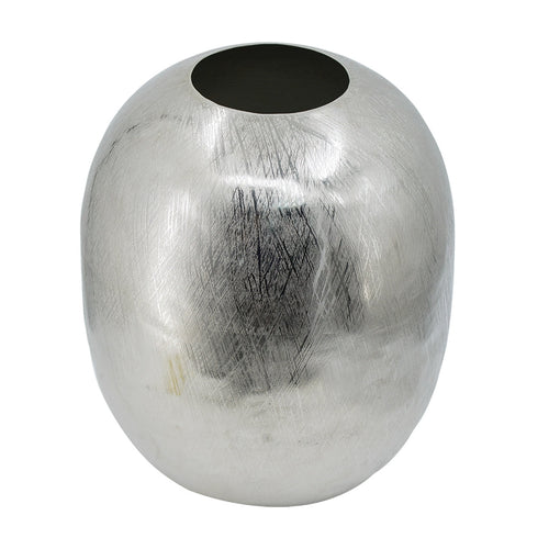10.5x10.5x13' Aluminum Vase, Silver Streaks