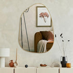 Asymmetrical Gold Mirror 28x20, Wood Frame, Home Decor