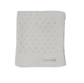 Vanilla White Baby Pointelle Knit Blanket