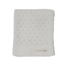 Vanilla White Baby Pointelle Knit Blanket