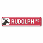 Rudolph Road Reindeer Holiday Sign