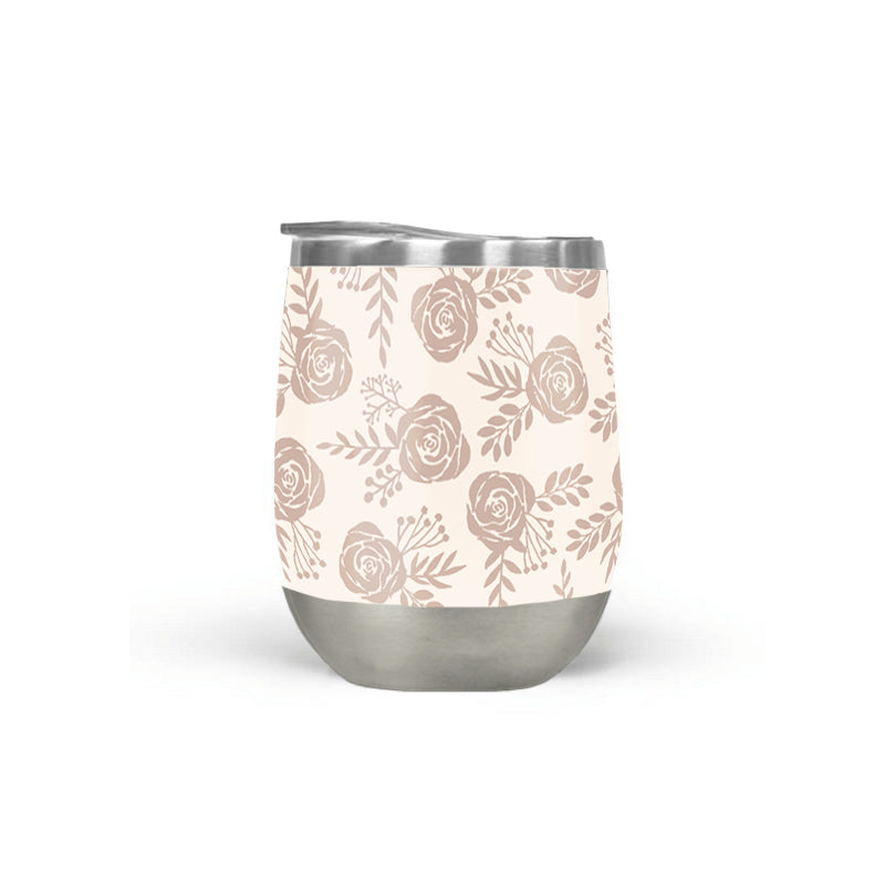 Pastel Floral Wine Tumbler