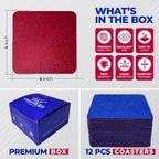 Premium Felt Coasters for Drink, by AA Wonders (Wine Red/Royal Blue)