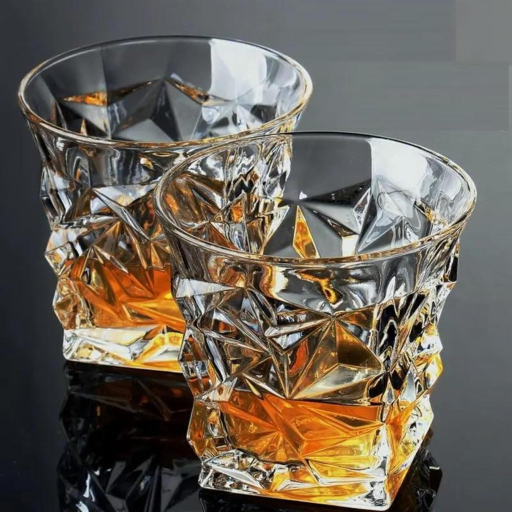 Whiskey Glasses 9oz Premium Scotch Glasses Set of 2 - Old Fashioned Whiskey