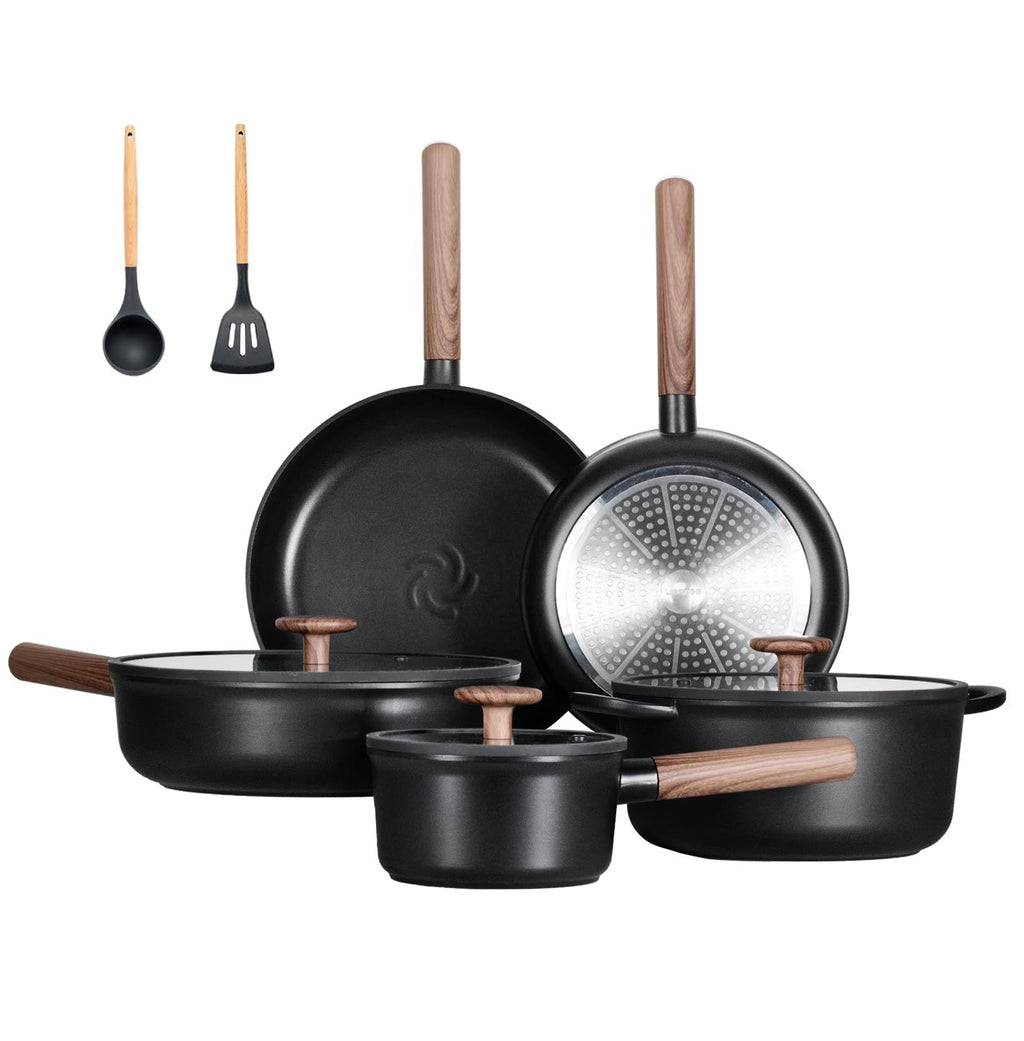 14 pc Healthy Ceramic Cookware Pots and Pans Set – Non-Toxic