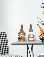 Set of 2 8.3x4.3x20.9' Fabric Gnome Couple Decor Holiday Fall &