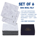 Premium Felt Coasters for Drink Set of 18 Pcs - (square)