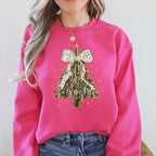 Christmas Camo Tree, Ribbon, Bows, Santa Sweatshirt