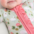 Lillian's Garden Swans Bamboo Ruffle Convertible Footie