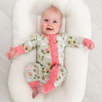 Lillian's Garden Swans Bamboo Ruffle Convertible Footie