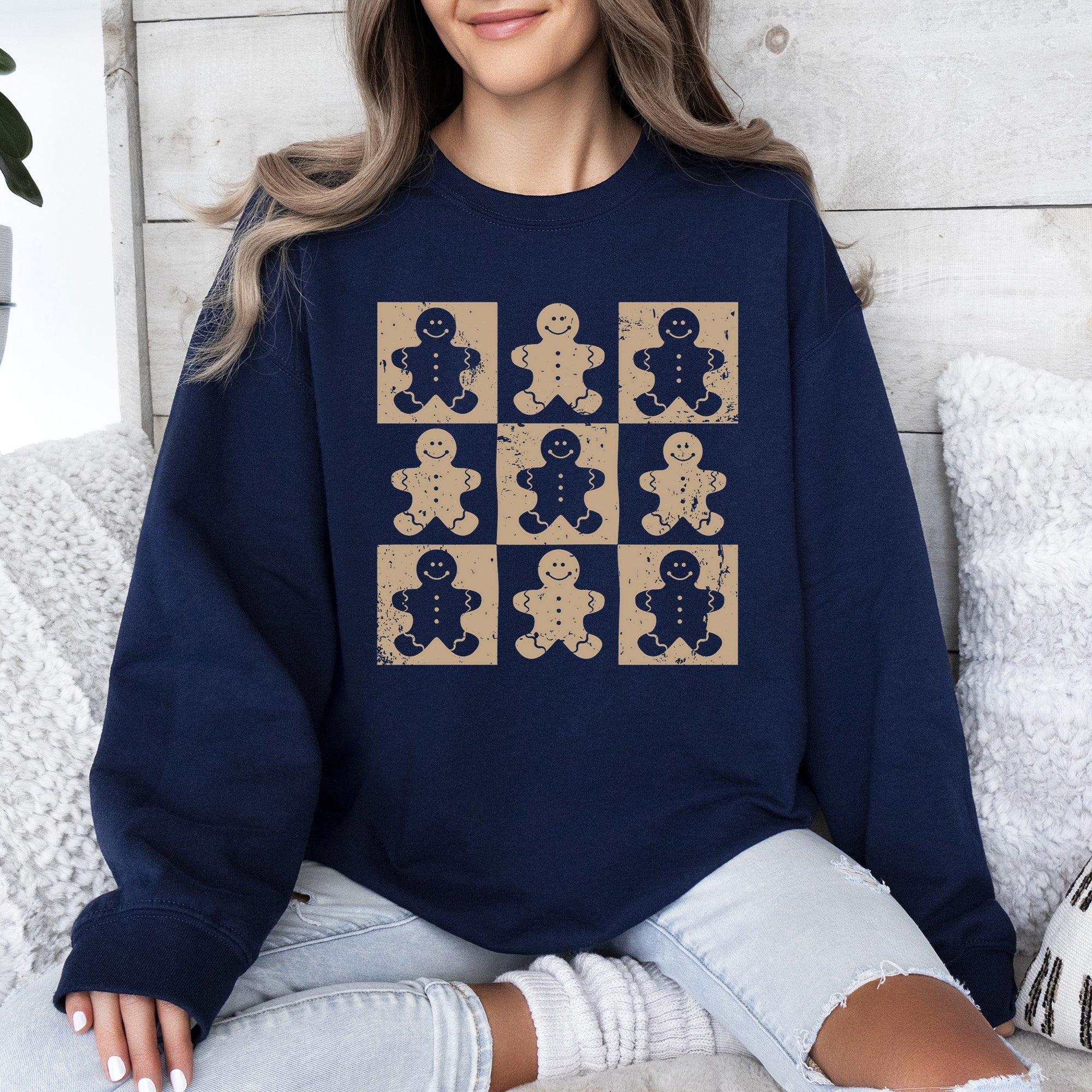 Gingerbread Men, Christmas Cute, Minimalist Sweatshirt