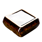 Square Glossy Ceramic Ashtray + Flameless Lighter (BLUISH)