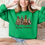 Howdy Christmas, Western, Country, Santa, Christmas Trees Sweatshirt