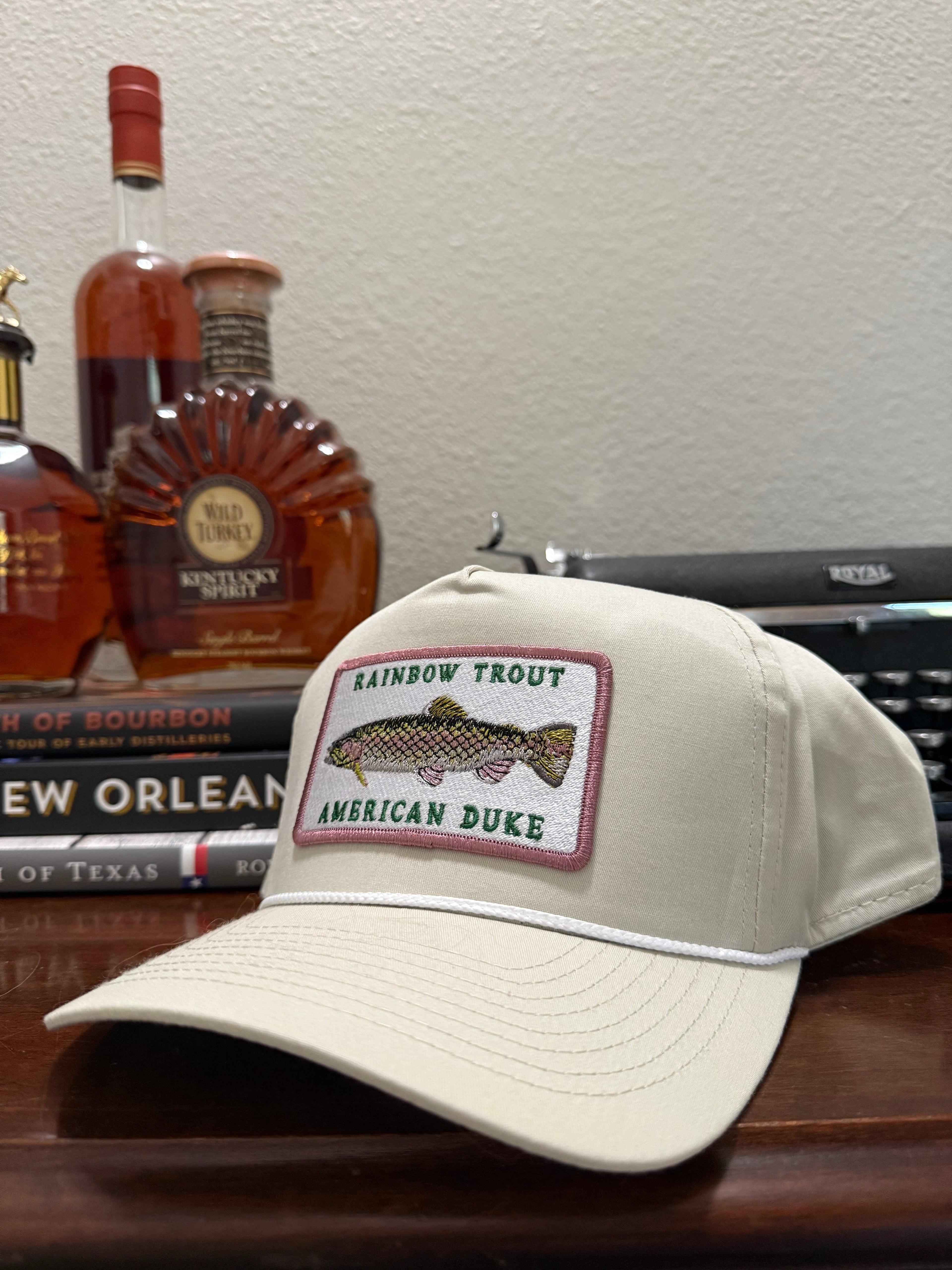 Rainbow Trout Patch Cap - Tan Rope Hat