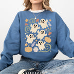 Vintage Ghosts, Floral, Halloween, Retro, Spooky, Costume, Fall, Graphic Sweatshirt