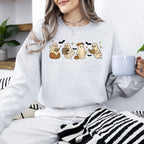 Reading Mini Ghosts, Book Lover, Halloween, Retro, Vintage, Spooky, Costume, Fall, Graphic Sweatshirt