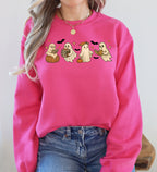 Reading Mini Ghosts, Book Lover, Halloween, Retro, Vintage, Spooky, Costume, Fall, Graphic Sweatshirt