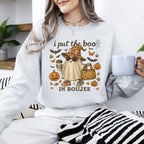 Boujee Ghost, Fancy, Halloween, Vintage, Pumpkin, Retro, Spooky, Costume, Fall, Graphic Sweatshirt