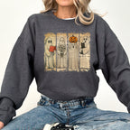 Vintage Newspaper Ghost, Halloween, Book, Cat, Western, Pumpkin, Retro, Spooky, Costume, Fall, Graphic Sweatshirt