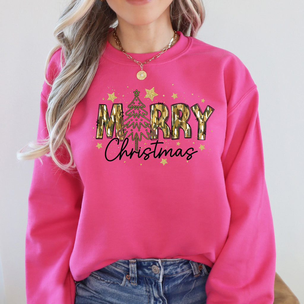 Merry Christmas, Camo, Santa, Christmas Tree Sweatshirt