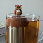 Owl Floating Tea Steeper l light brown