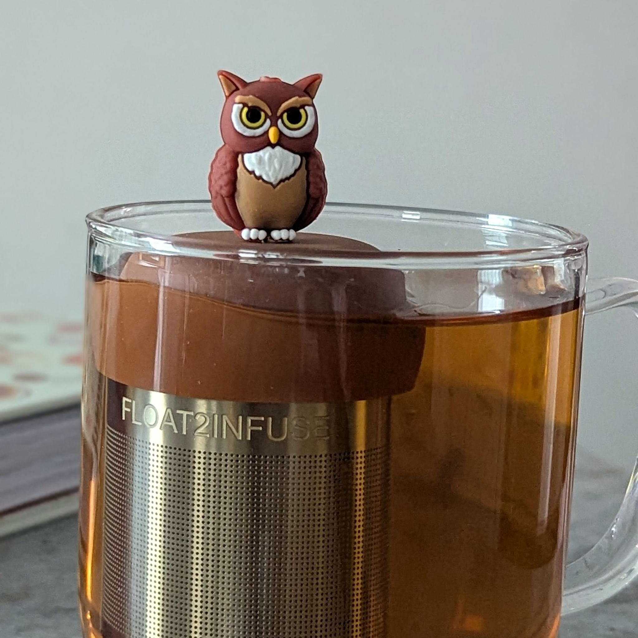 Owl Floating Tea Steeper l light brown