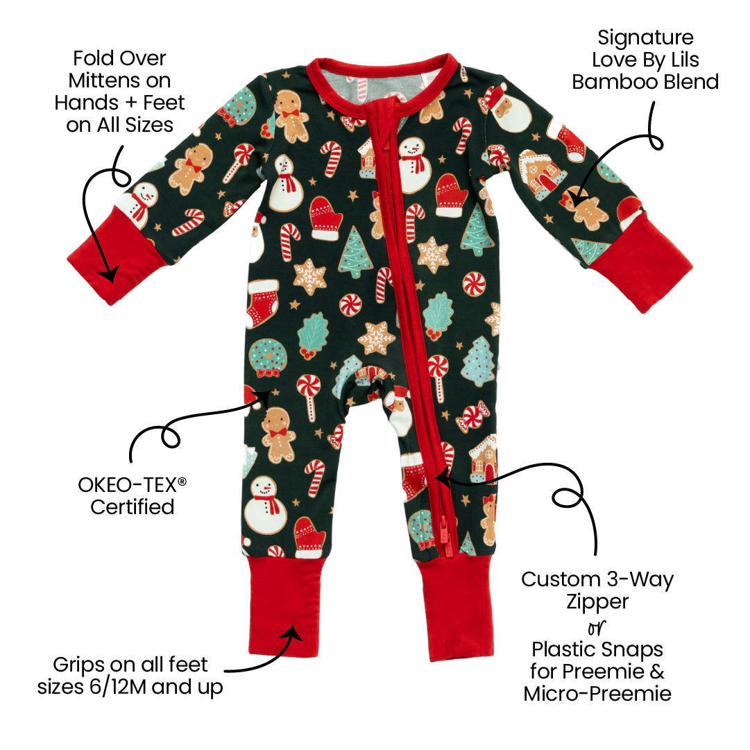 Scarlett Christmas Cookies Bamboo Convertible Footie