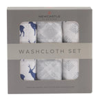 Blue Deer Cotton Washcloth Set 3PK