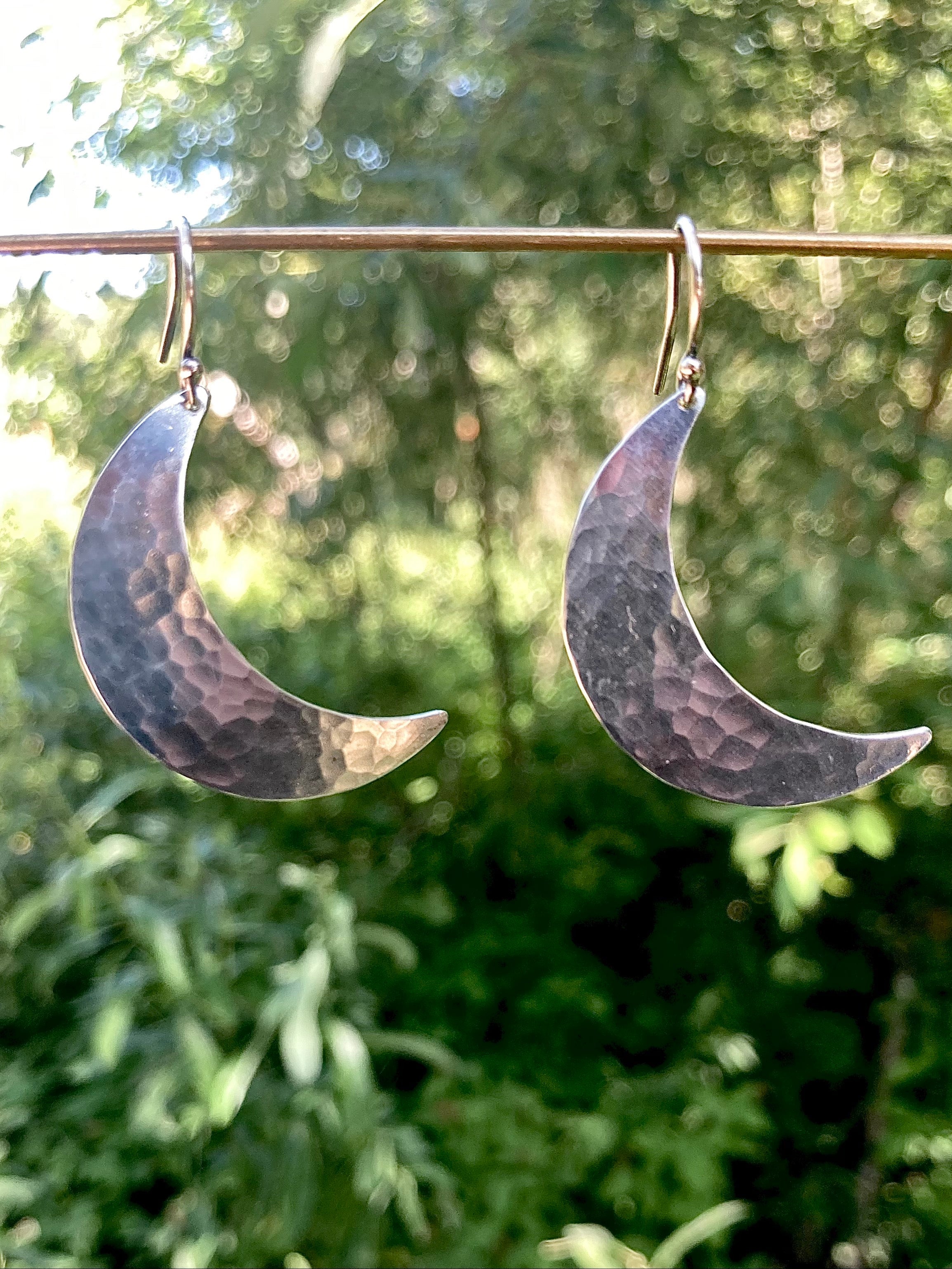 Crescent Moon Earrings in Sterling Silver | Moon Phase Earrings