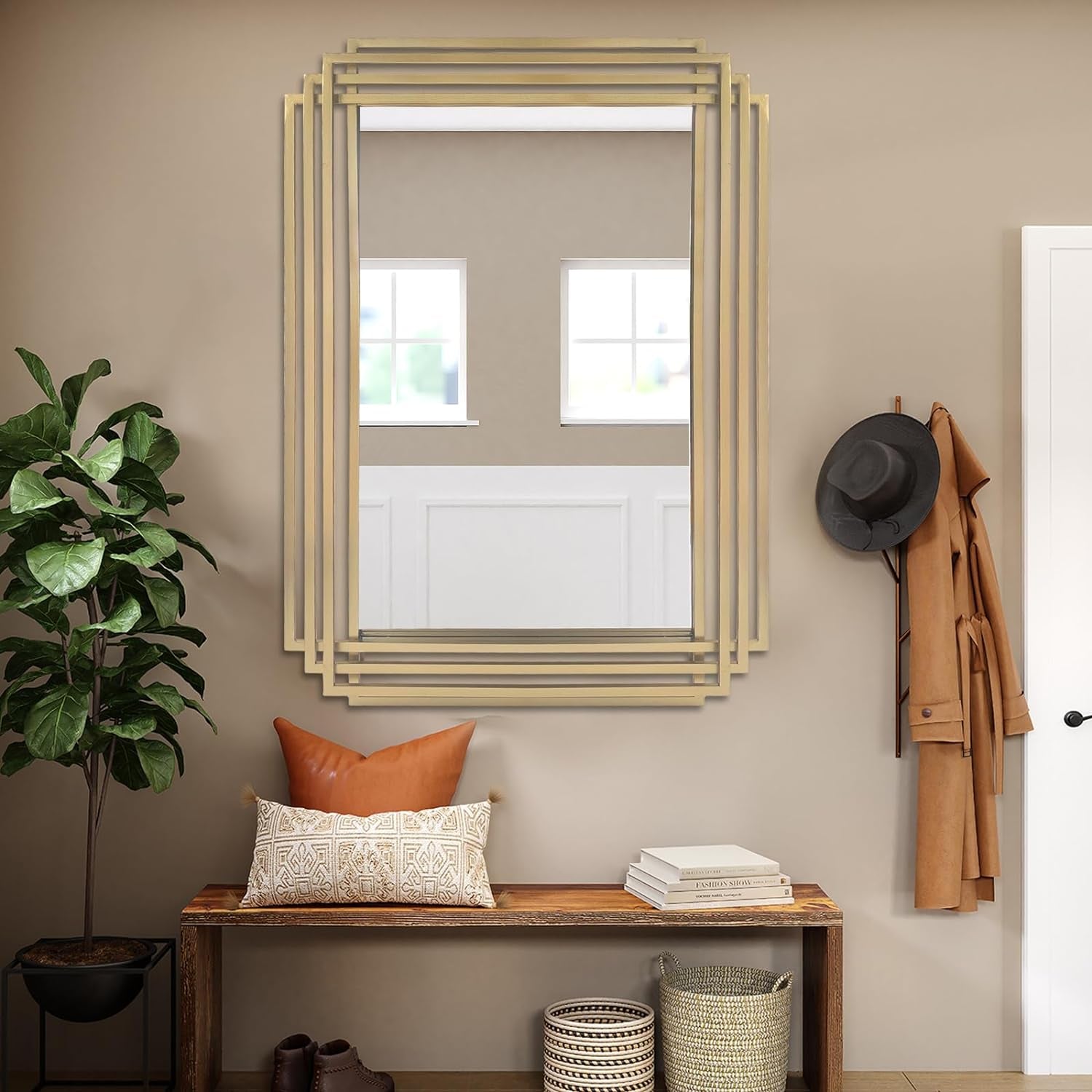 Brushed Gold Wall Mirror 24x36