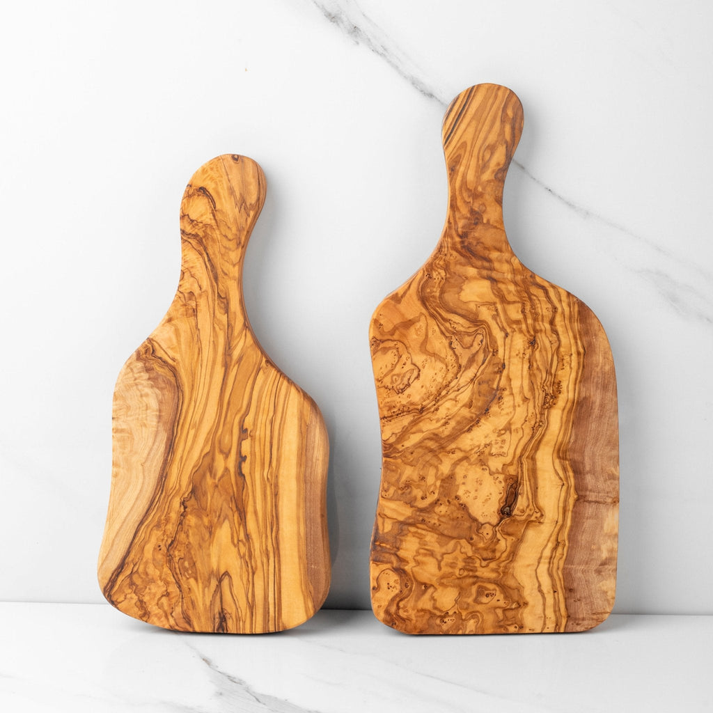 Handmade Olive Wood Cutting Board with Handle – Rectangular