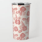 Warm Pink Floral Travel Coffee Mug