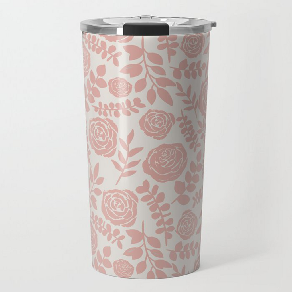 Blush Floral Travel Coffee Mug