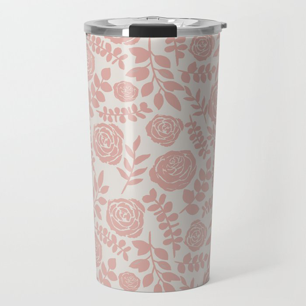 Blush Floral Travel Coffee Mug