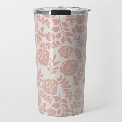Blush Floral Travel Coffee Mug