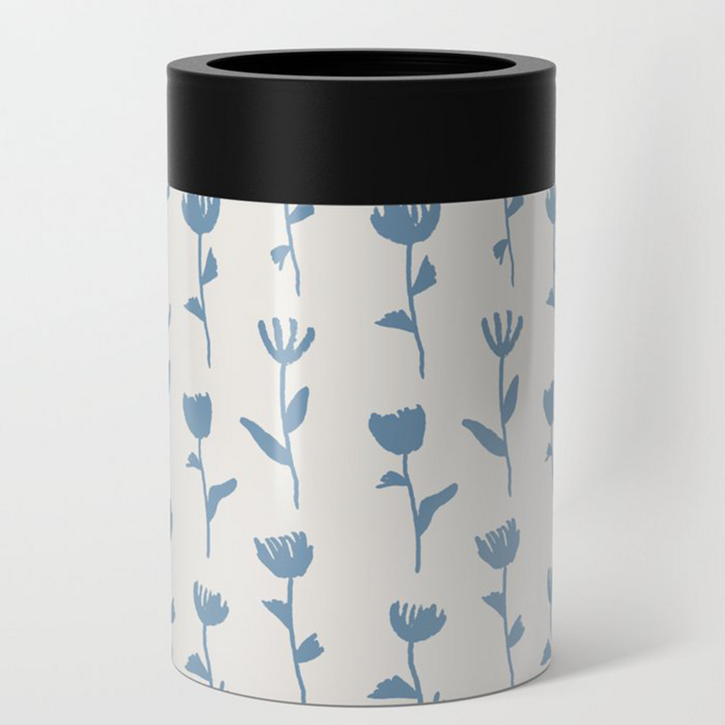 Light Blue Flower Can Cooler/Koozie