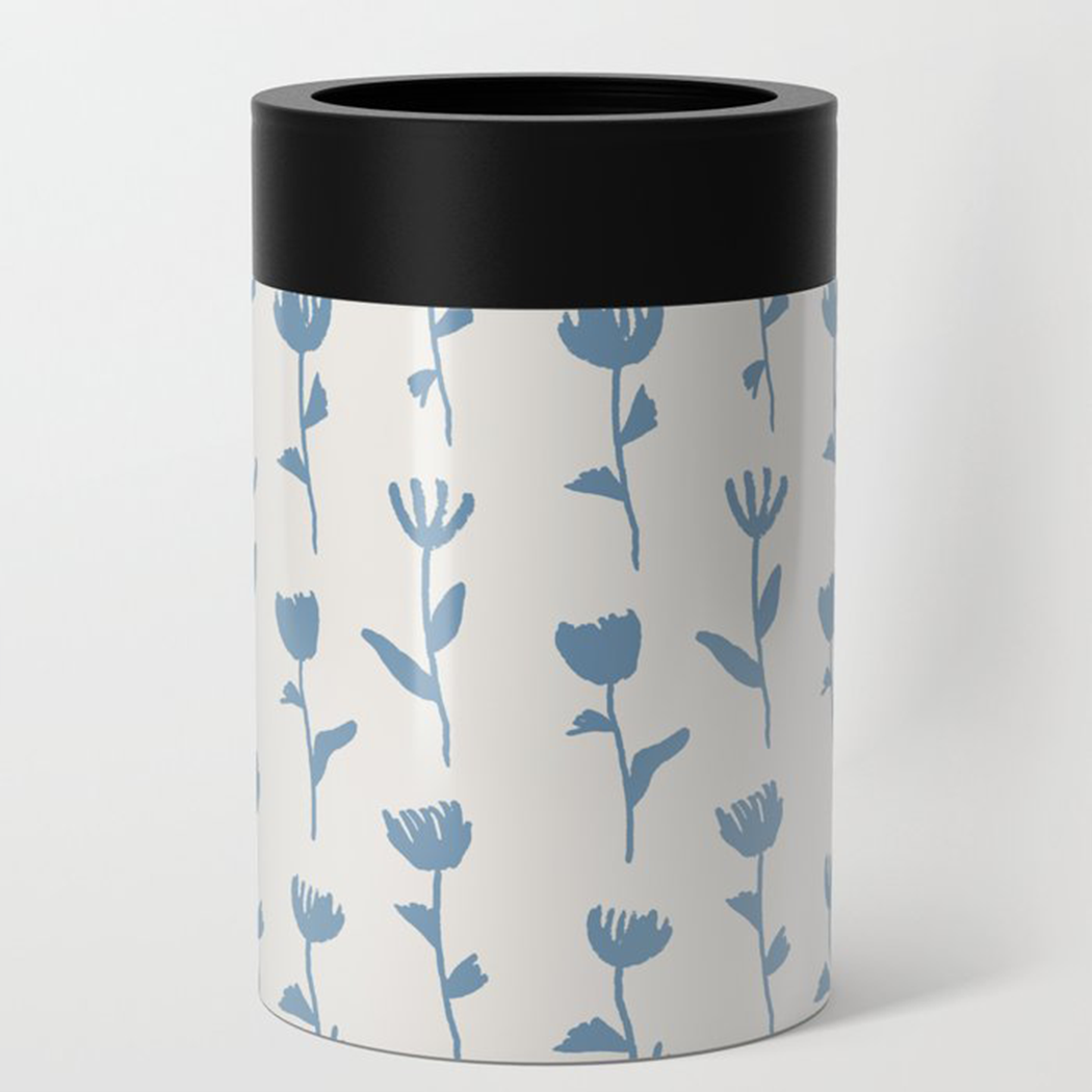 Light Blue Flower Can Cooler/Koozie
