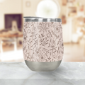 Pink Flower Stemless Wine Tumbler