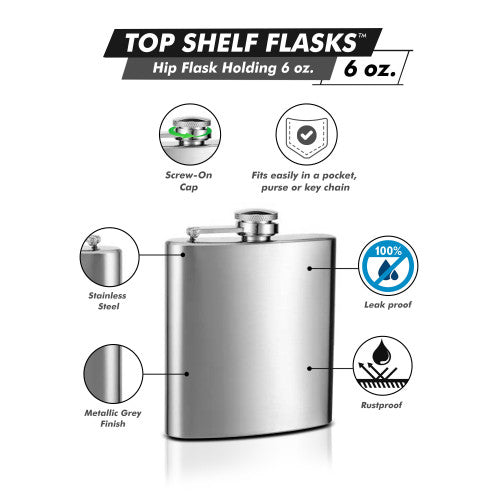 Upgraded 6oz Stainless Steel Hip Flask